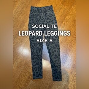 Socialite Leopard Print Leggings Size Small Stretch Pull-On